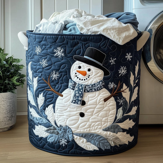 Festive Snowman Quilted Laundry Basket GFTOHD10131