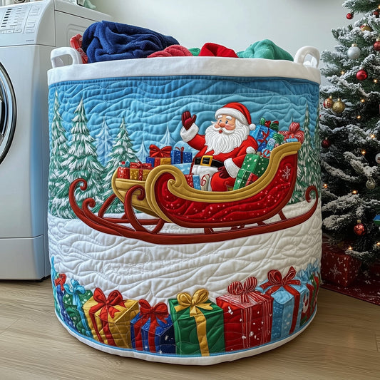 Santa Delight Quilted Laundry Basket GFTOHD10138
