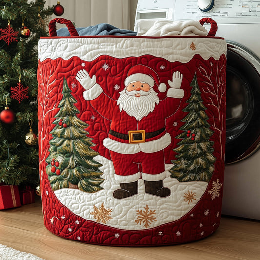 Santa Delight Quilted Laundry Basket GFTOHD10139