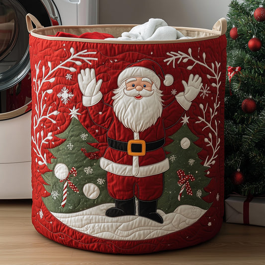 Santa Delight Quilted Laundry Basket GFTOHD10140