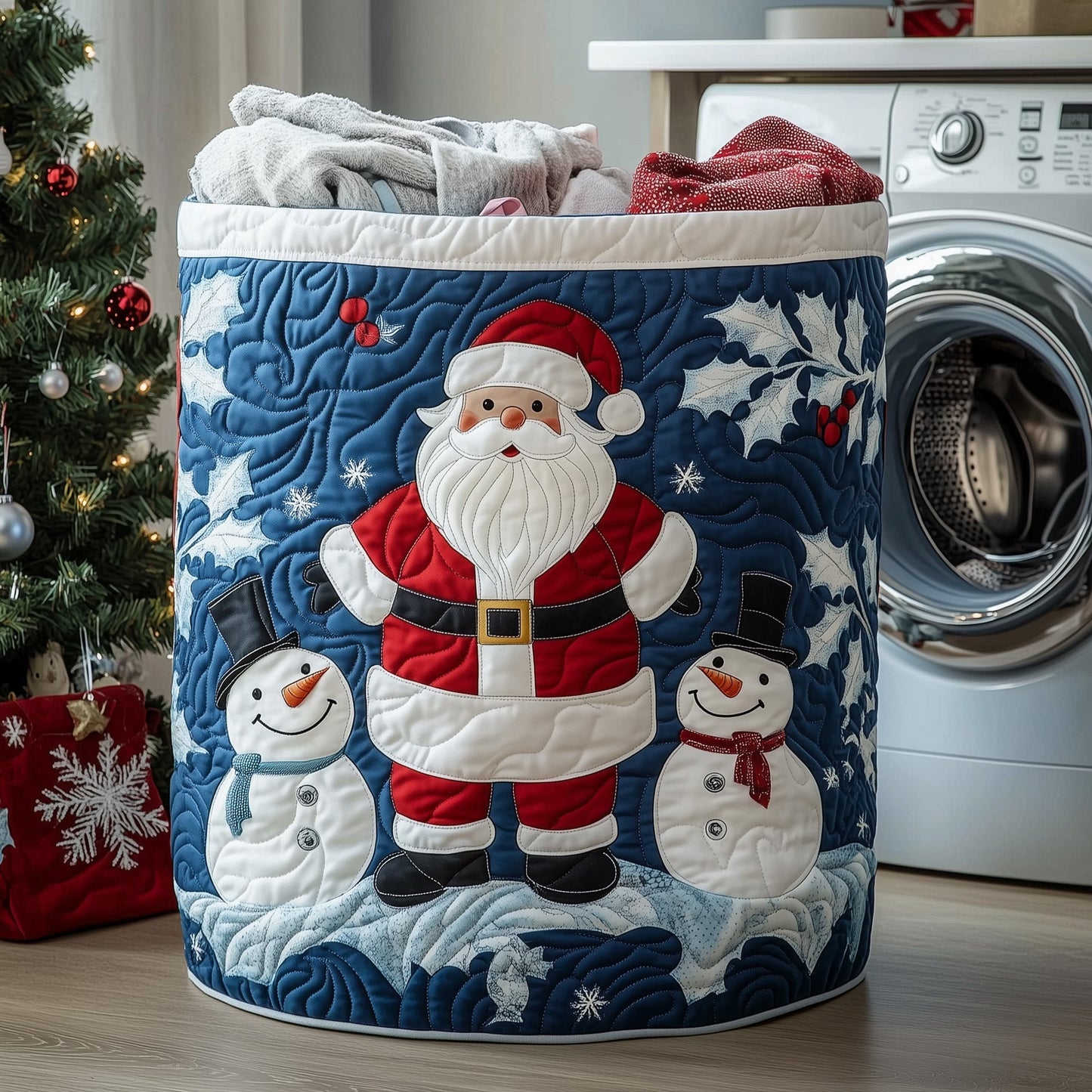 Santa Moment Quilted Laundry Basket GFTOHD10149