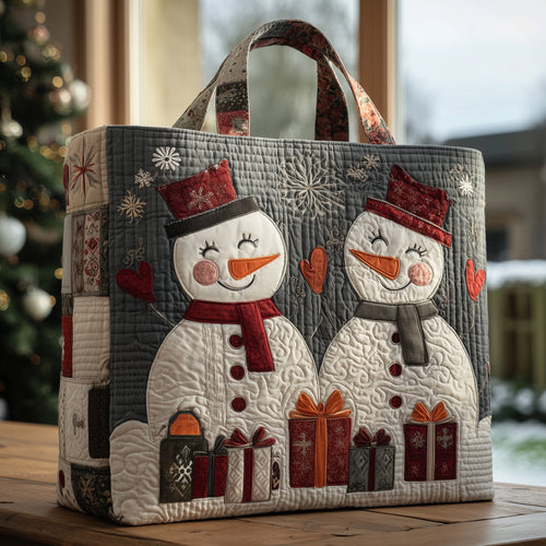 Festive Snowman Quilted Tote Bag GFTOHD10151