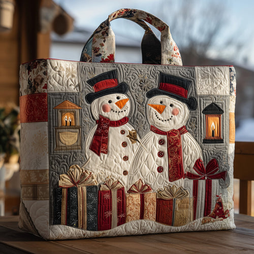 Festive Snowman Quilted Tote Bag GFTOHD10153