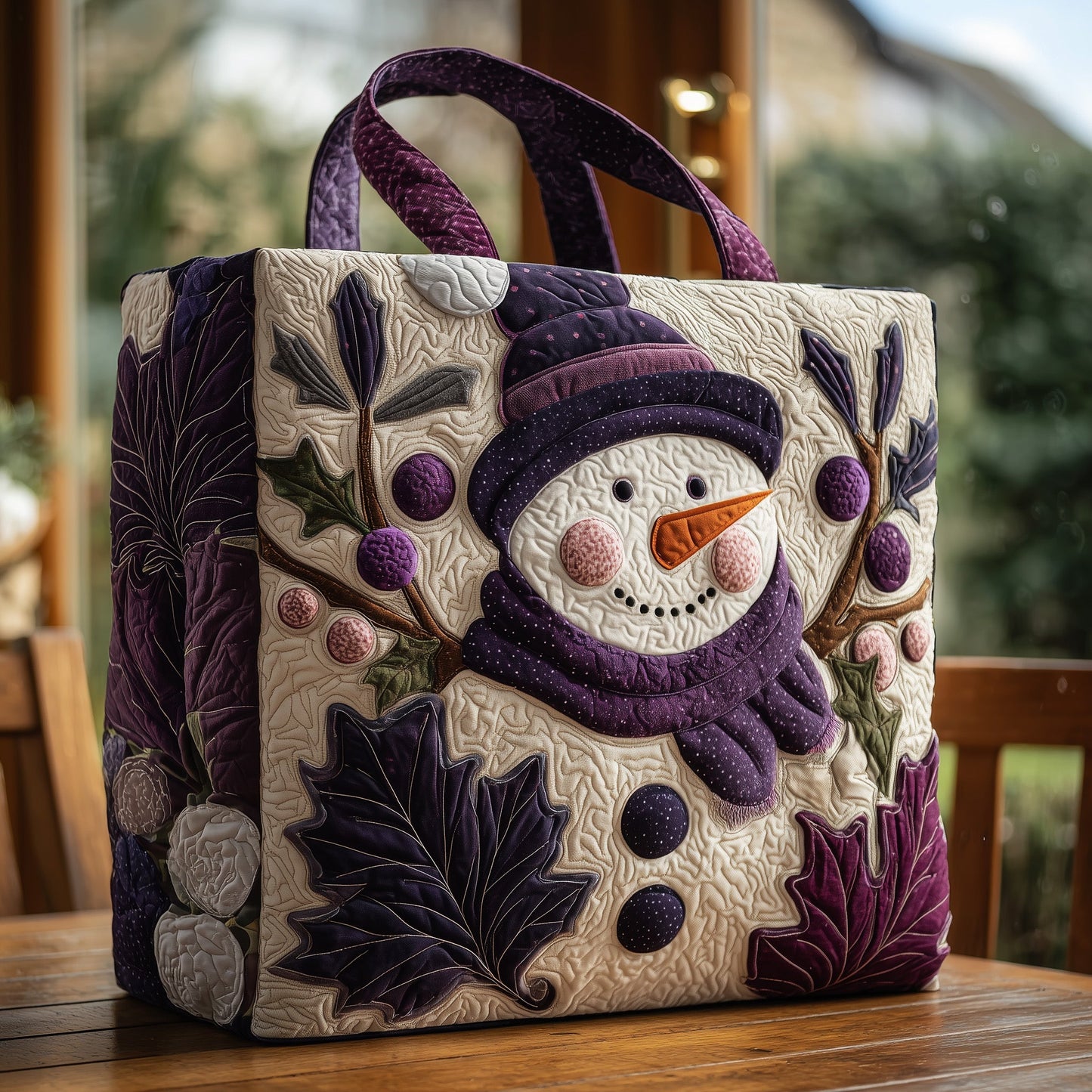 Festive Snowman Quilted Tote Bag GFTOHD10155
