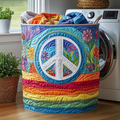 Hippe Peace Sign Quilted Laundry Basket GFTOHD10162