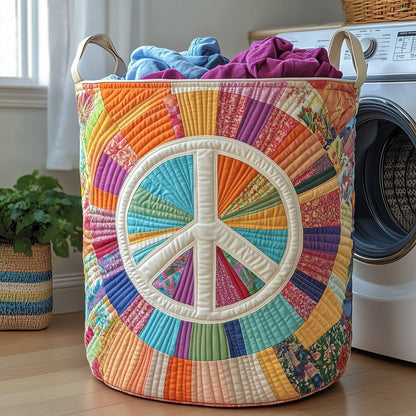 Hippe Peace Sign Quilted Laundry Basket GFTOHD10165