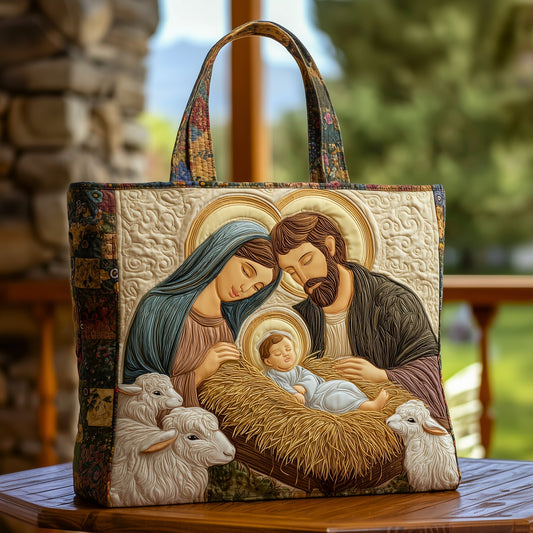 Joyful Nativity Quilted Tote Bag GFTOHD10208