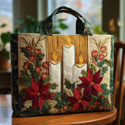Poinsettia Warmth Quilted Tote Bag GFTOHD10216