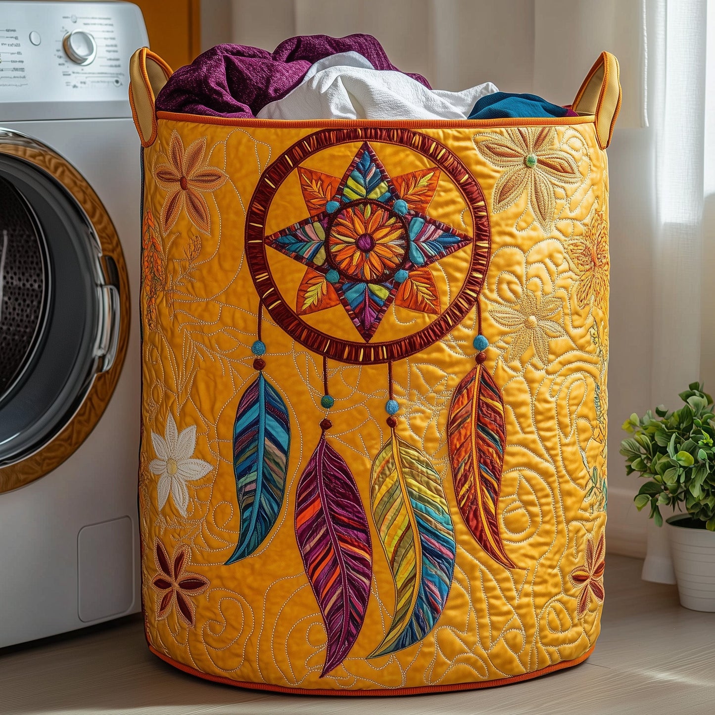 Dreamcatcher Serenity Quilted Laundry Basket GFTOHD10224