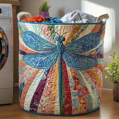 Dancing Dragonfly Quilted Laundry Basket GFTOHD10232