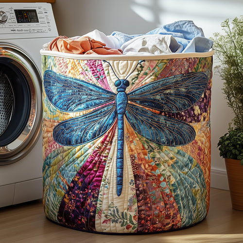 Dancing Dragonfly Quilted Laundry Basket GFTOHD10233