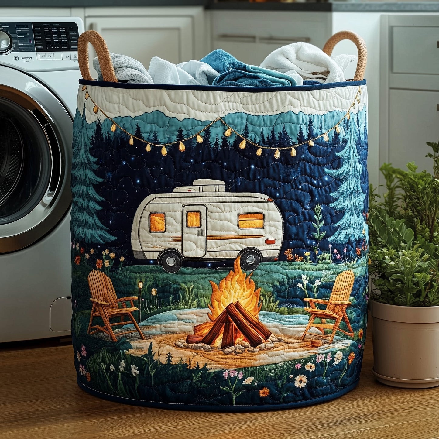 Camping Vibe Quilted Laundry Basket GFTOHD10249