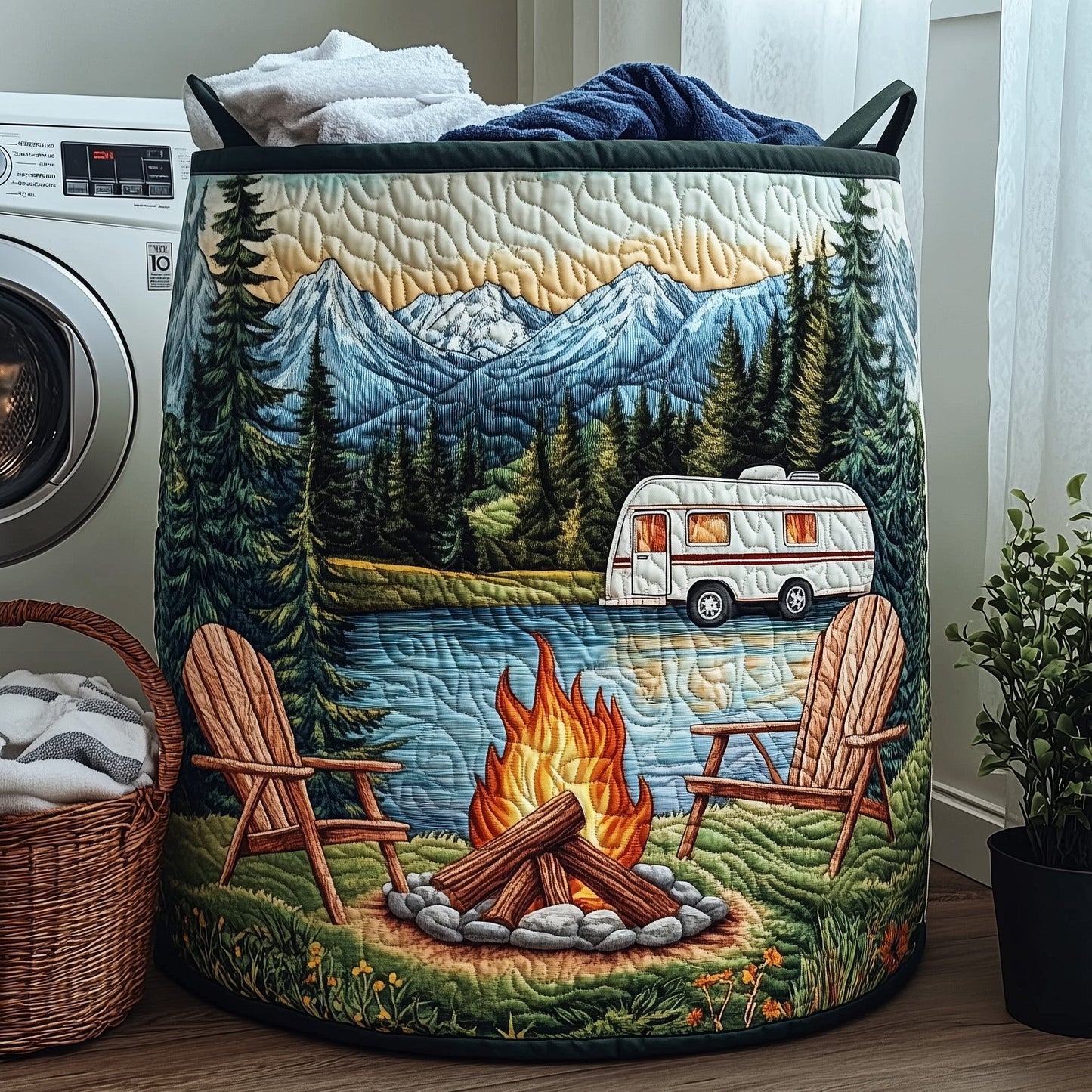 Camping Vibe Quilted Laundry Basket GFTOHD10255
