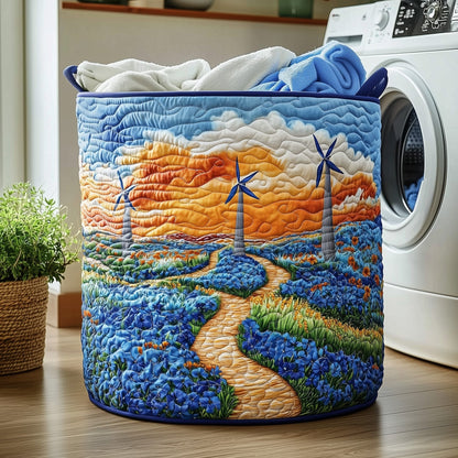 Windmill Landscape Quilted Laundry Basket GFTOHD10269