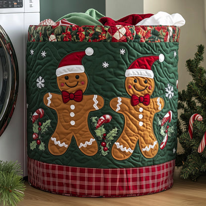 Festive Gingerbread Quilted Laundry Basket GFTOHD10280