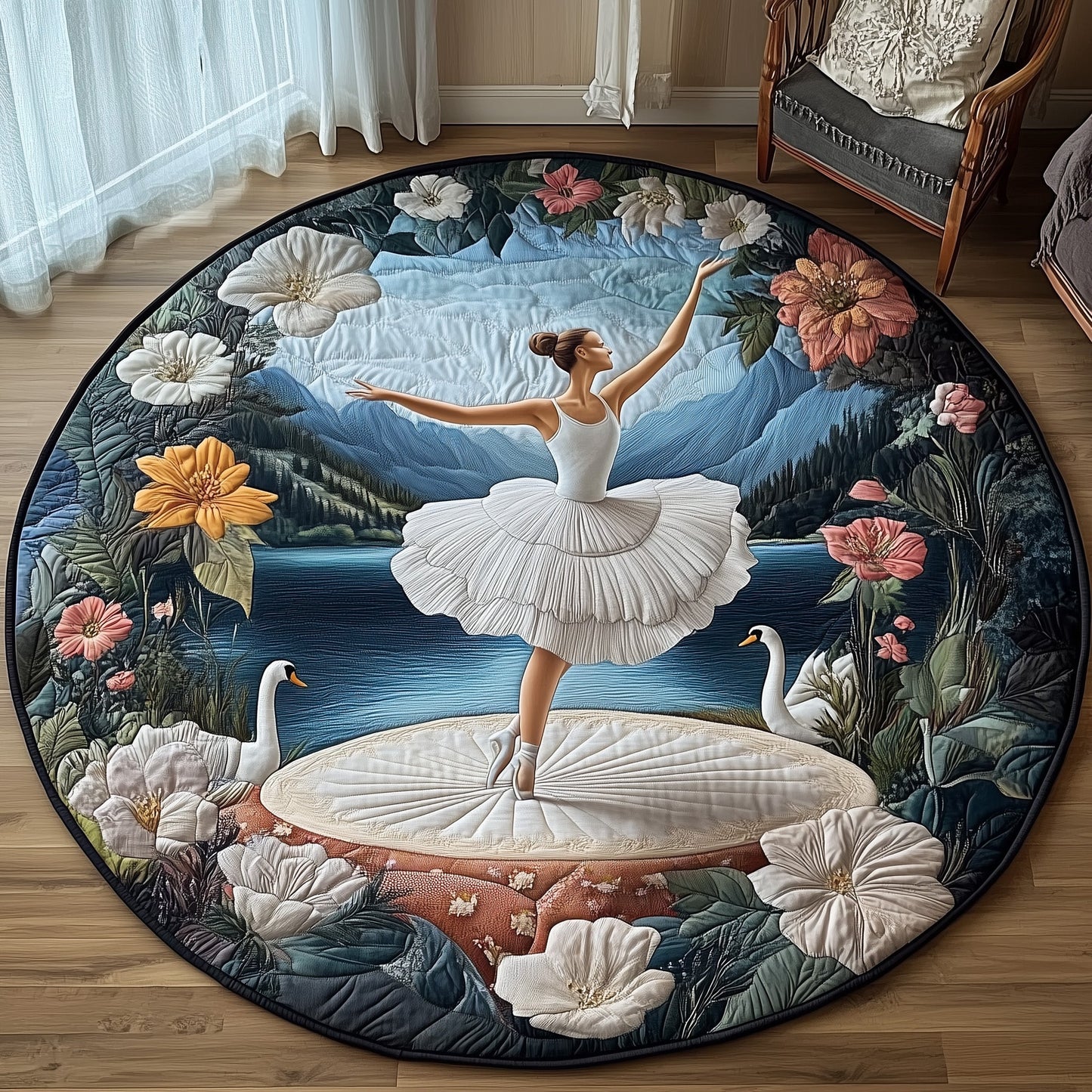 Elegant Ballerina  Quilted Round Mat GFTOHD10293