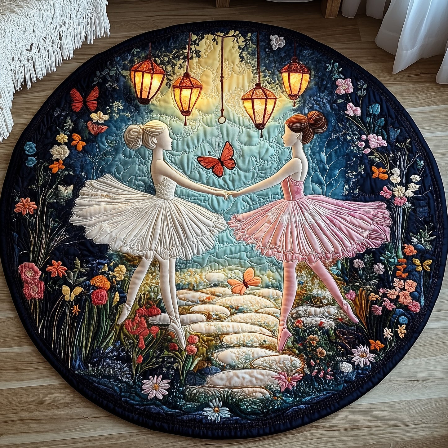 Elegant Ballerina  Quilted Round Mat GFTOHD10295