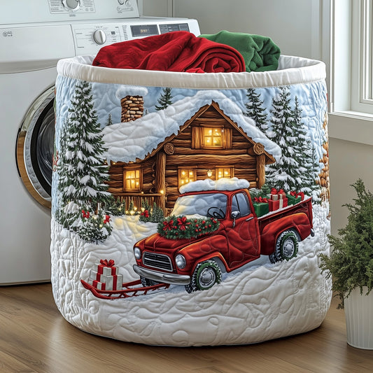 Snow Cabin Quilted Laundry Basket GFTOHD10300