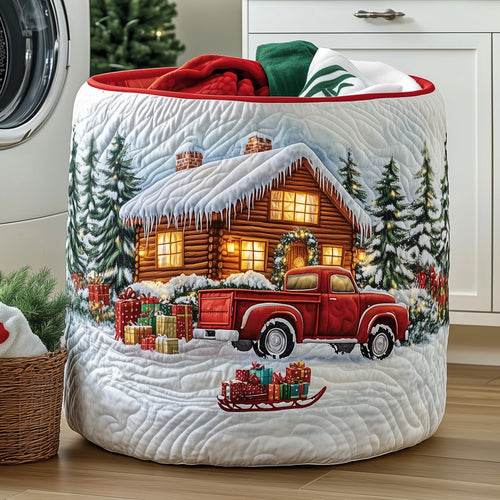 Snow Cabin Quilted Laundry Basket GFTOHD10301