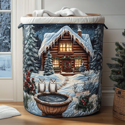 Snow Cabin Quilted Laundry Basket GFTOHD10305
