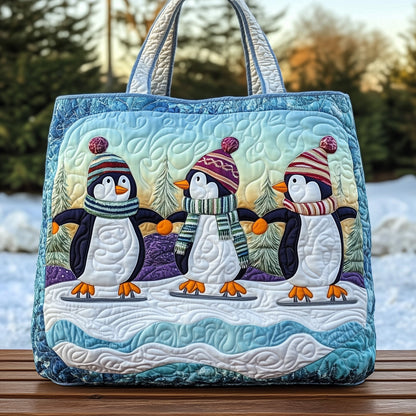 Snowy Penguin Friends Quilted Tote Bag GFTOHD10350