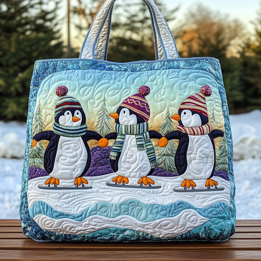 Snowy Penguin Friends Quilted Tote Bag GFTOHD10350