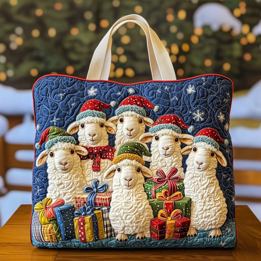 Christmas Sheep Heaven Quilted Tote Bag GFTOHD10362