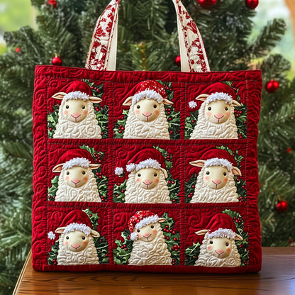 Christmas Sheep Heaven Quilted Tote Bag GFTOHD10371