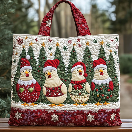 Christmas Chicken Crew Quilted Tote Bag GFTOHD10372