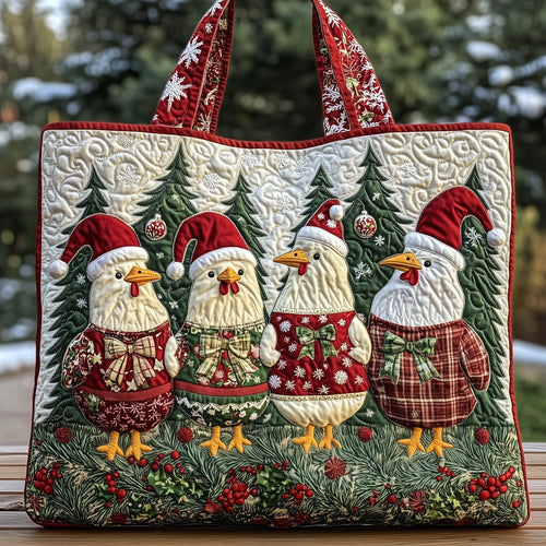 Christmas Chicken Crew Quilted Tote Bag GFTOHD10373