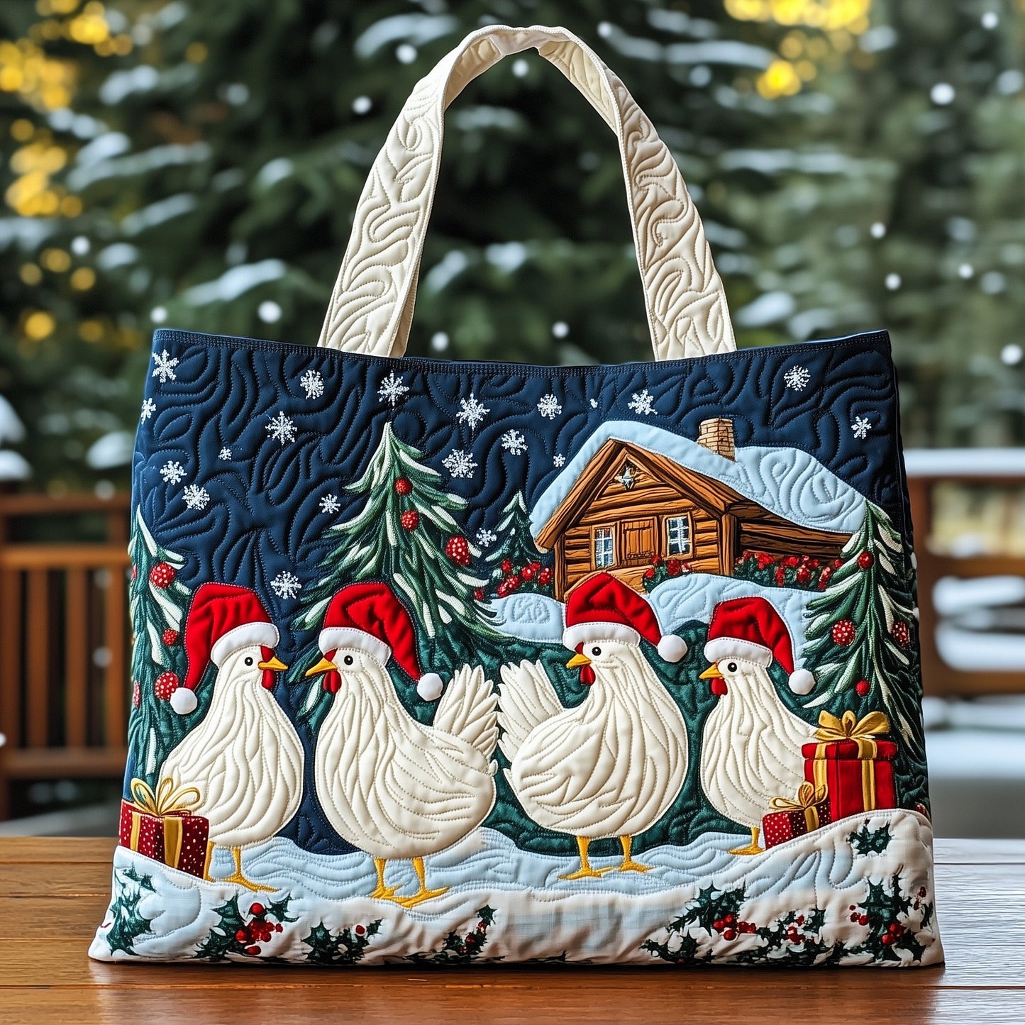 The Christmas Cluckers Quilted Tote Bag GFTOHD10380
