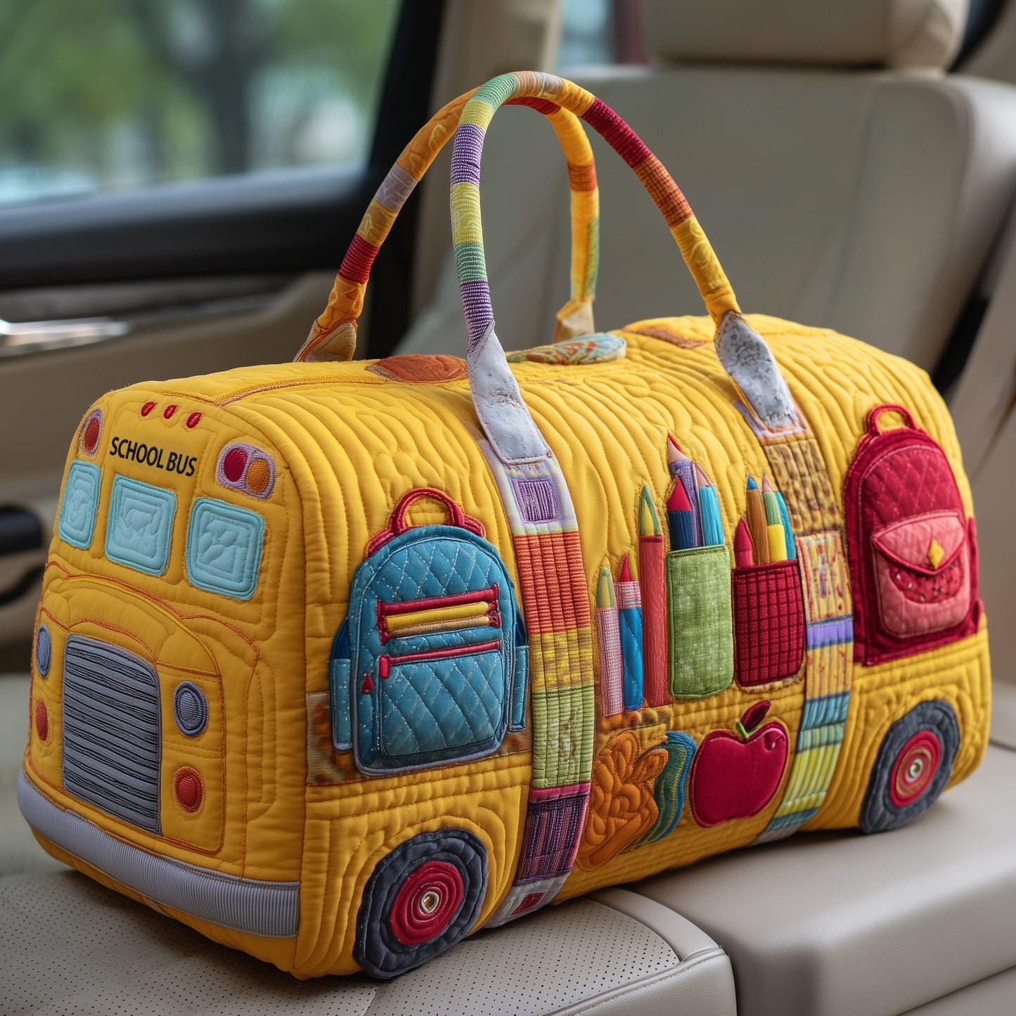School Bus Quilted Duffle Bag GFTOHD10386
