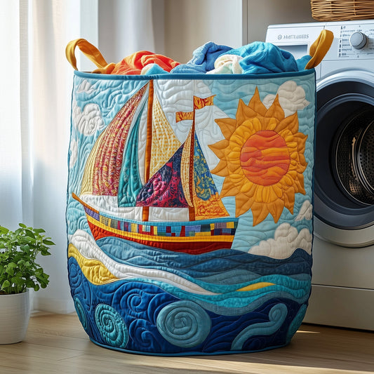 Sailling Ship Quilted Laundry Basket GFTOHD10402