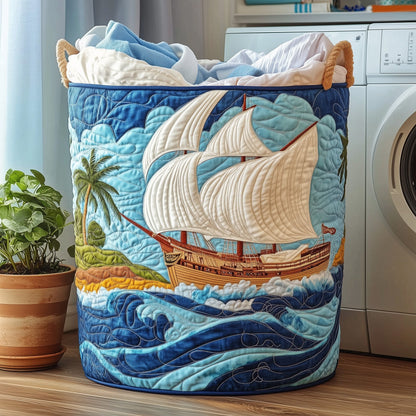 Sailling Ship Quilted Laundry Basket GFTOHD10404