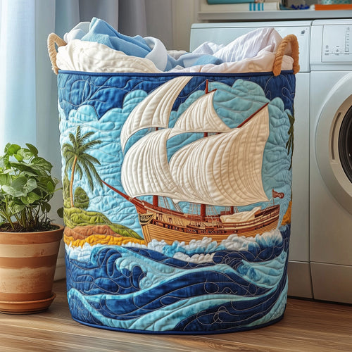 Sailling Ship Quilted Laundry Basket GFTOHD10404