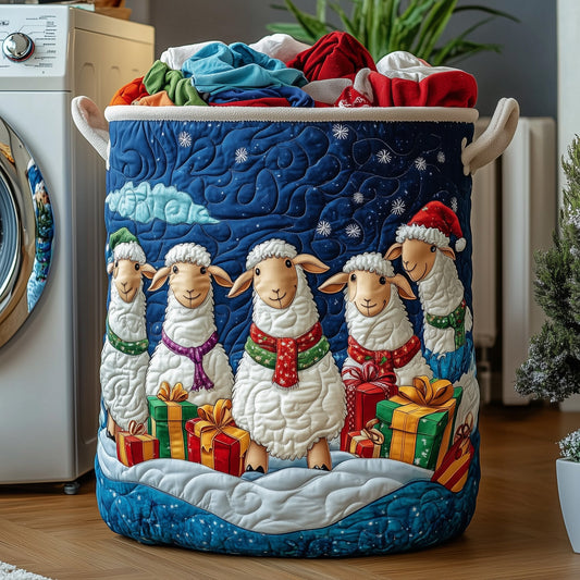 Christmas Sheep Heaven Quilted Laundry Basket GFTOHD10412