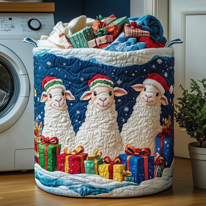 Christmas Sheep Heaven Quilted Laundry Basket GFTOHD10413