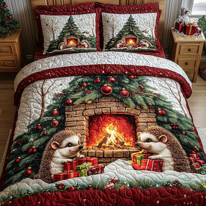 Cozy Christmas Fireplace Duvet Cover Set GFTOHD10462