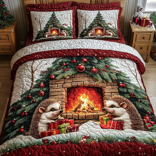 Cozy Christmas Fireplace Duvet Cover Set GFTOHD10462