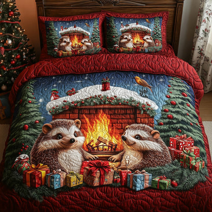 Cozy Christmas Fireplace Duvet Cover Set GFTOHD10470