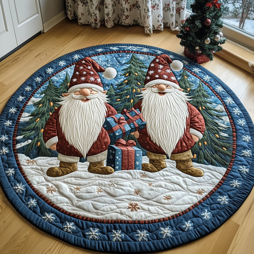 Winter Gnomes Quilted Round Mat GFTOHD10513