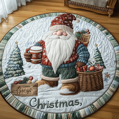 Winter Gnomes Quilted Round Mat GFTOHD10517