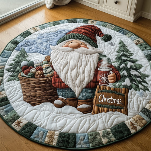 Winter Gnomes Quilted Round Mat GFTOHD10518