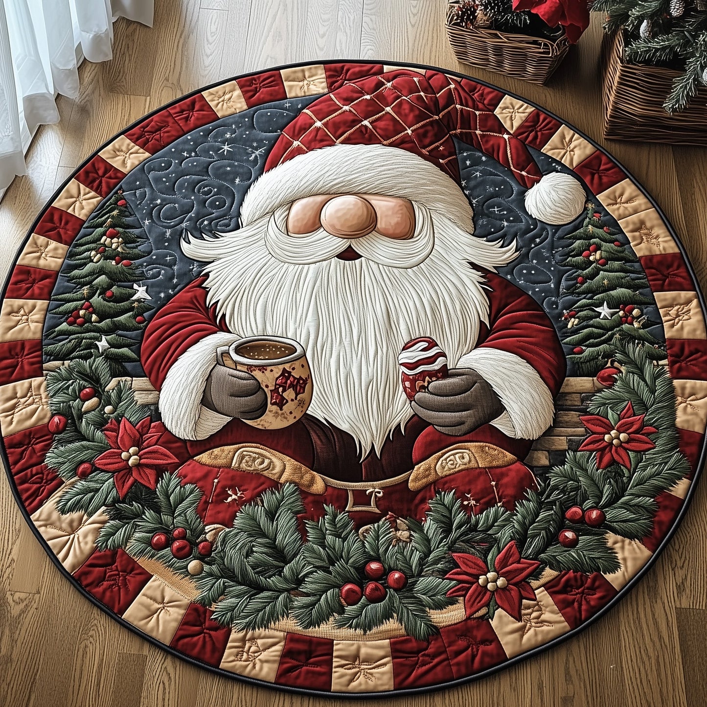 Winter Gnomes Quilted Round Mat GFTOHD10520