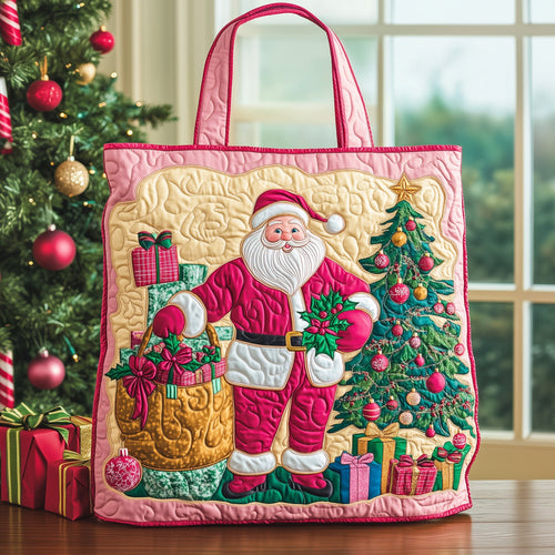 Joyful Santa Quilted Tote Bag GFTOHD10525