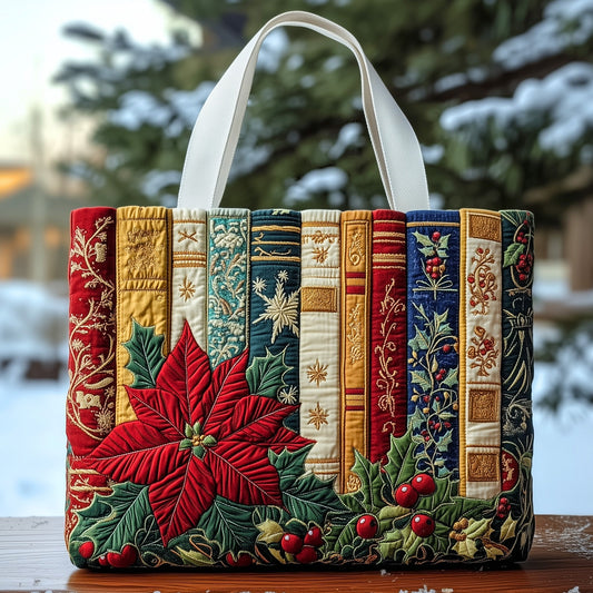 Festive Bookish Quilted Tote Bag GFTOHD10535