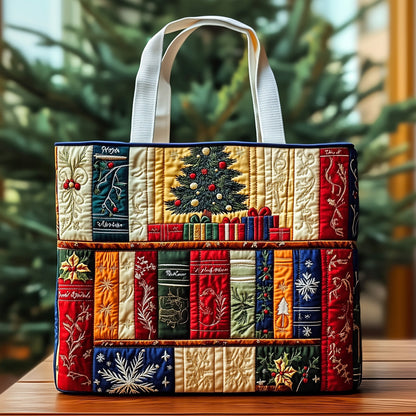 Festive Bookish Quilted Tote Bag GFTOHD10539
