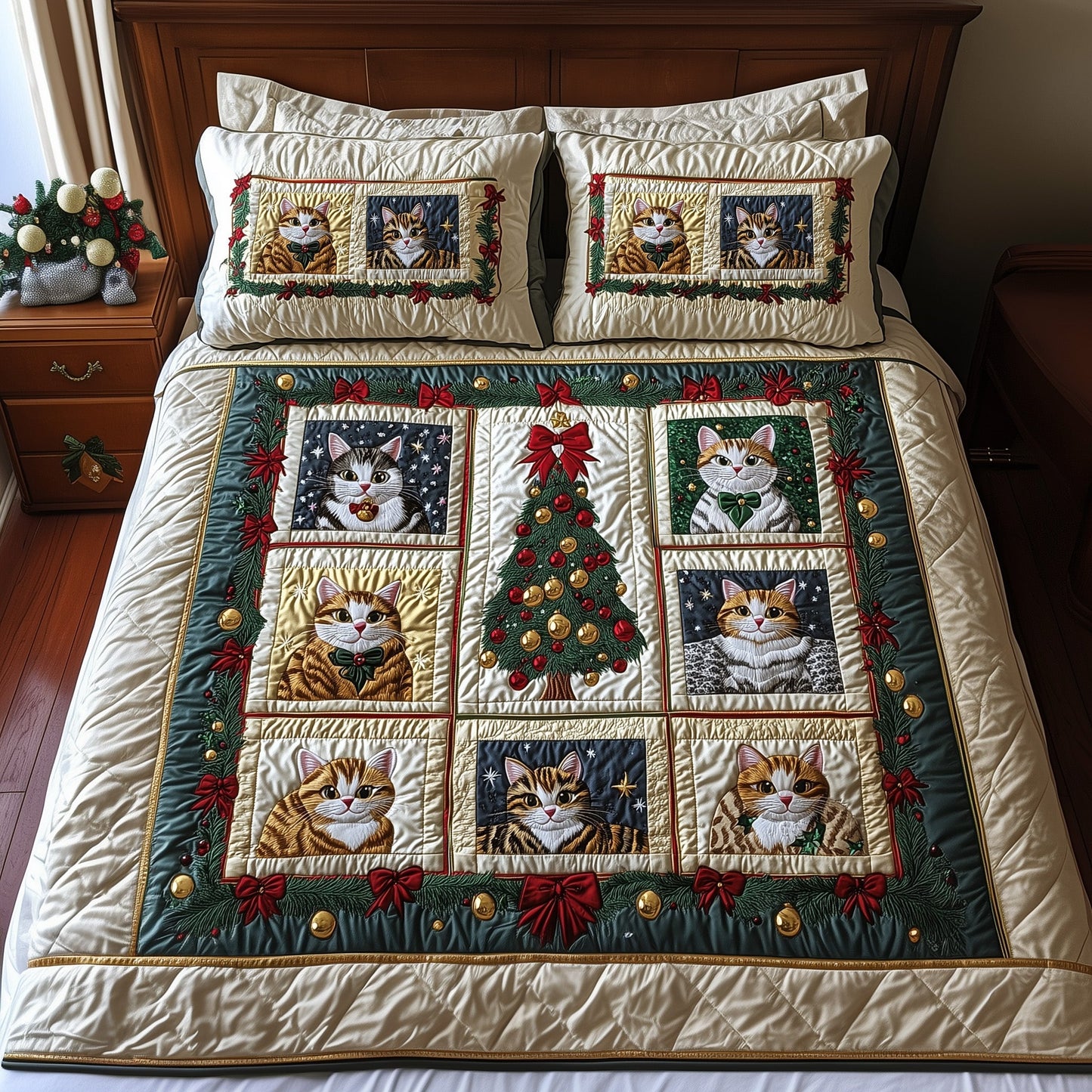 Christmas Cat Duvet Cover Set GFTOHD10599
