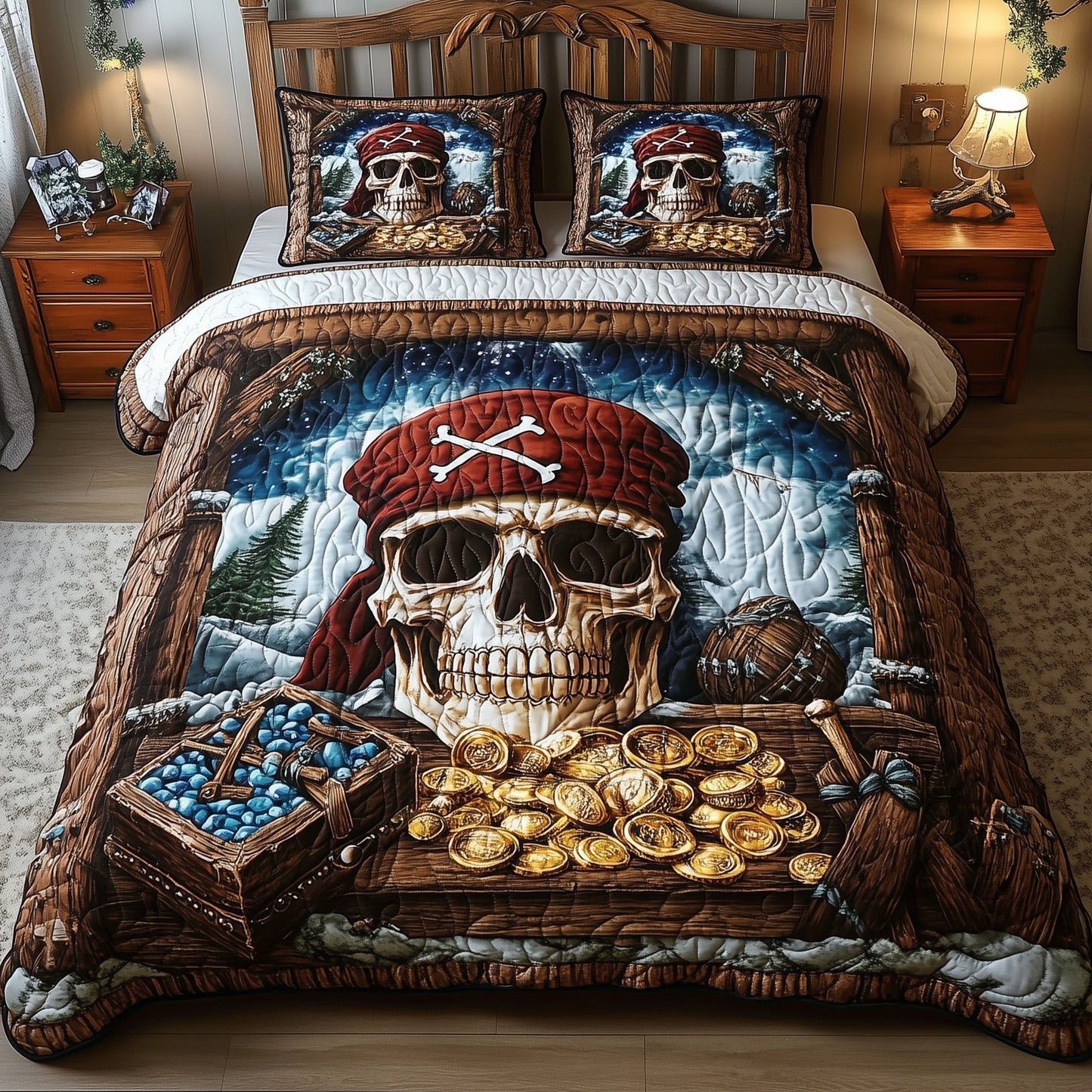 Pirate Skull Duvet Cover Set GFTOHD10613