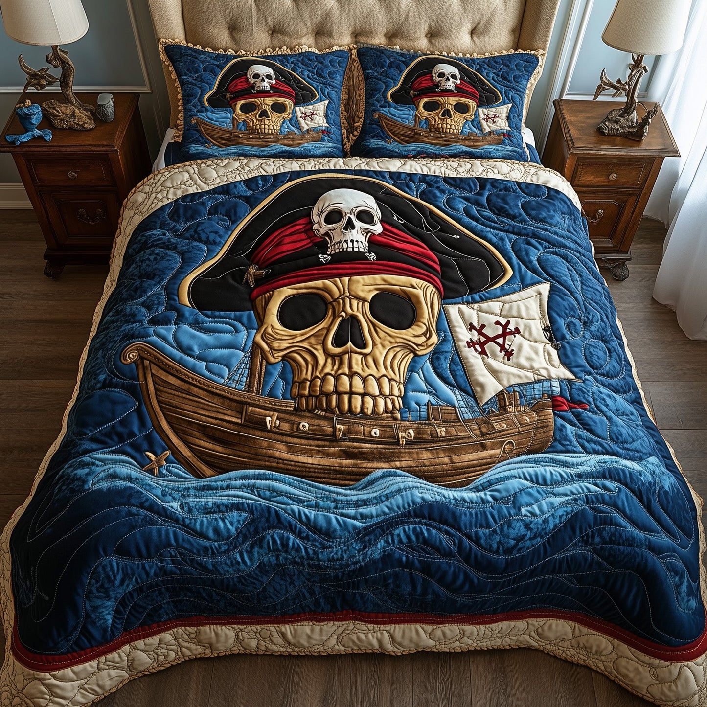 Pirate Skull Duvet Cover Set GFTOHD10615